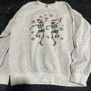 SAS Gray Festive Skeleton Crewneck Sweater